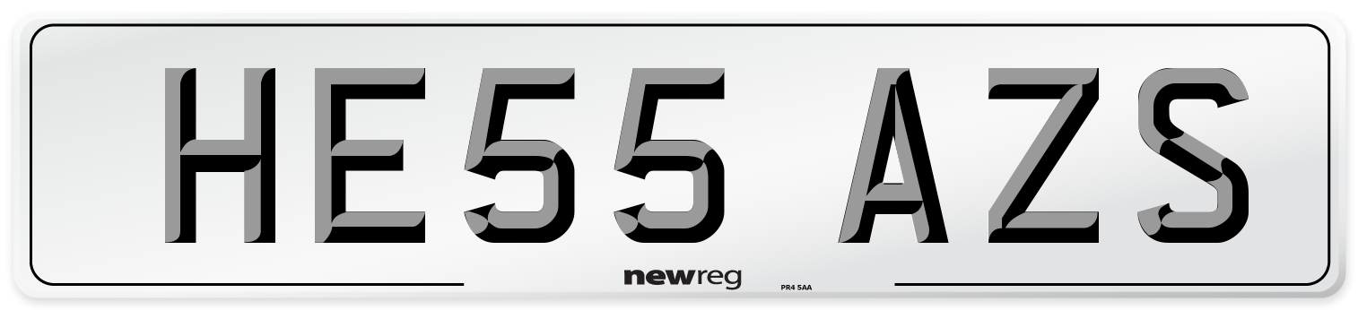 HE55 AZS Number Plate from New Reg